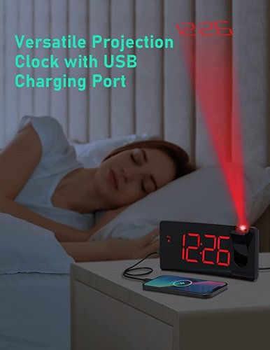 Réveil LED avec  projecteur