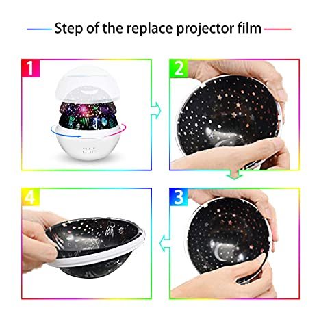 Projecteur de veilleuse pour enfants World & Star Moon