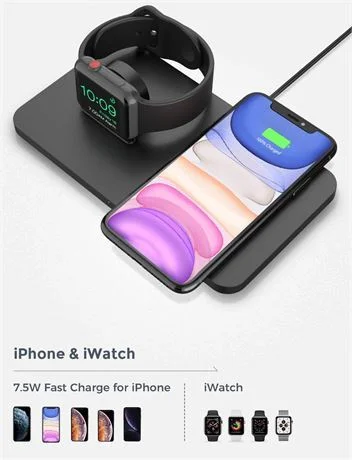 double chargeur Seneo 2 en 1 sans fil PA150A