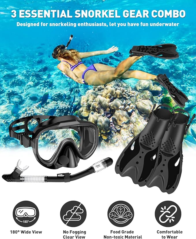 Acheter Ensemble de plongée avec tuba pour adultes, masque de natation  Anti-buée avec Tube de plongée à dessus sec pour la natation en apnée