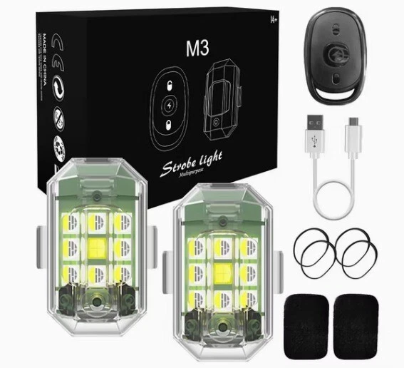 Lumière stroboscopique LED sans fil avec télécommand 7 couleurs, lumières cligno