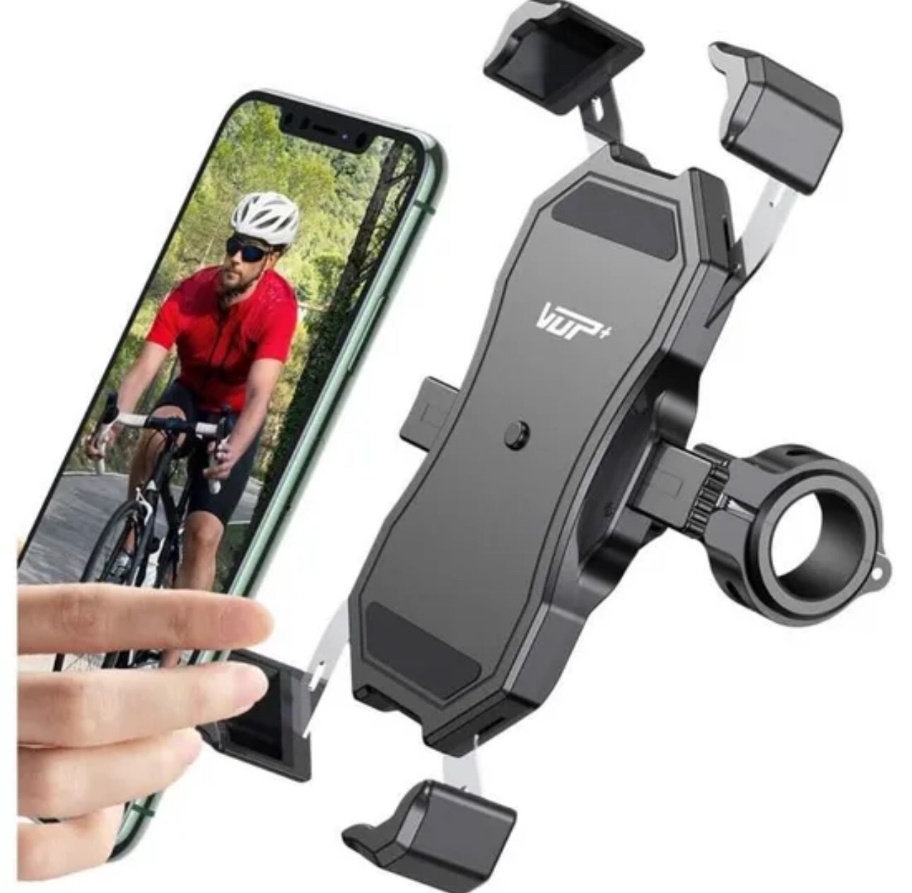 Support de téléphone｜Vélo & Moto｜Rotation à 360 °｜Pince anti-secousses｜VUP+