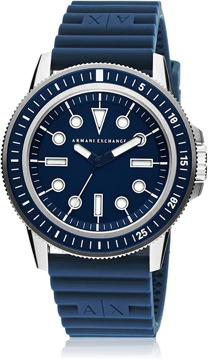 Montre｜ Armani AX1851｜  en acier inoxydable ｜avec bracelet ｜en silicone