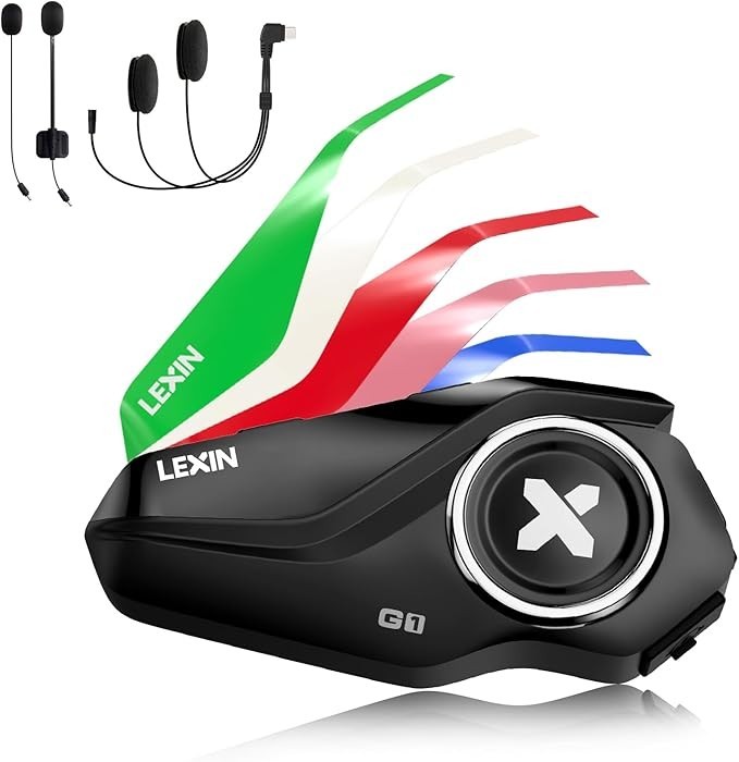 Ecouteurs casque moto Bluetooth│G1│LEXIN│Mains libres│Réduction bruit│Individuel