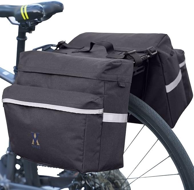 Sacoche vélo 30L │VUUDH│Imperméable avec bandes réfléchissantes│Noir