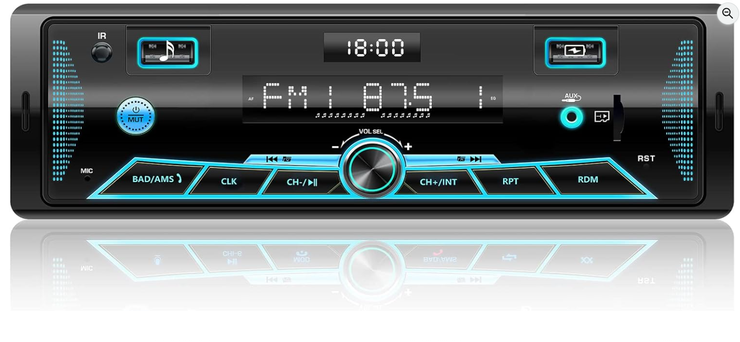 Autoradio│RDS│Bluetooth 5.0│Ecran LCD│FM/AM│USB│SD│AUX│TF4x65│7 couleurs