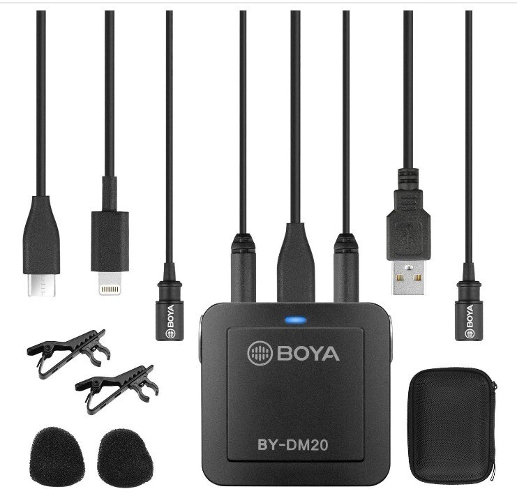 Set de Microphones d&rsquo;interview｜BOYA｜Lavalier｜BY-DM20