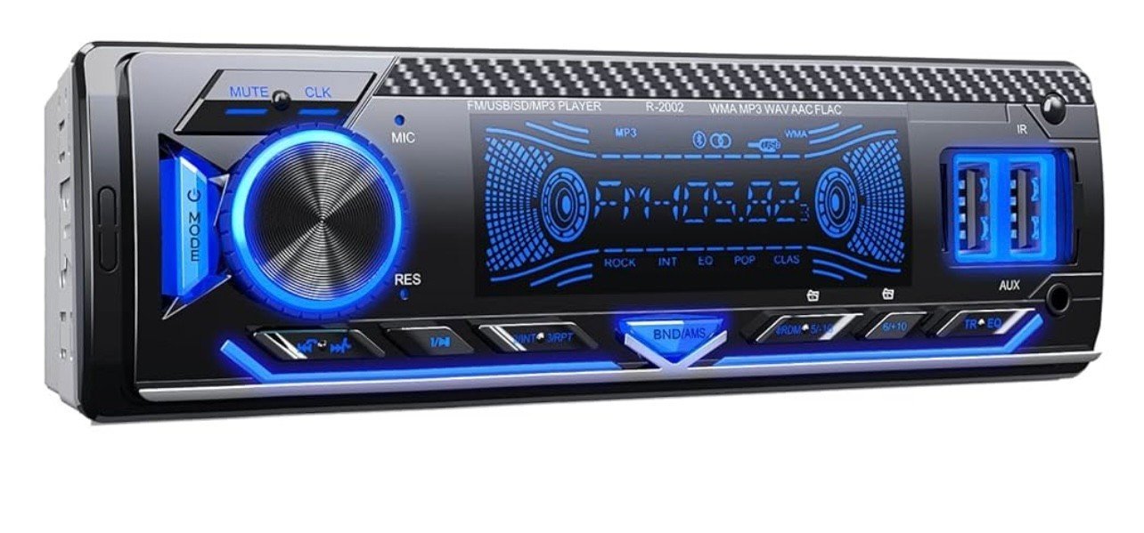 DAZZMO│RDS Autoradio N-2002│ Bluetooth 5.0│ 1 DIN Mains-libres USB/TF 7 Couleurs