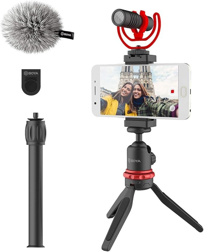 Smartphone Video kit｜Mini trépied + Tube d&rsquo;extension + Microphone