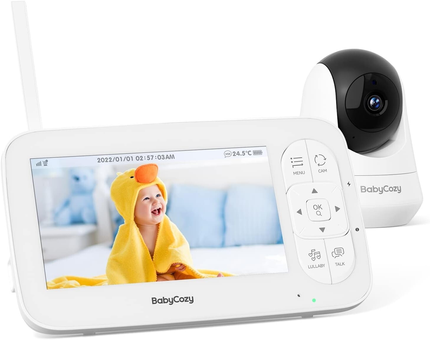 Moniteur vidéo pour bébé｜Babyphone avec caméra & audio｜5&Prime; 720P｜BABYCOZY
