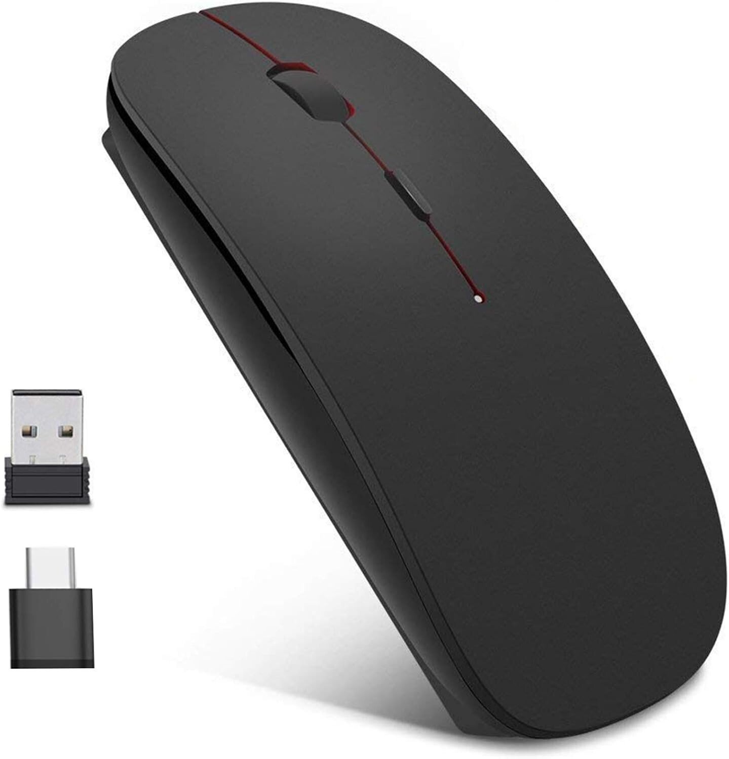 Souris sans fil rechargeable,silence Click Wireless Mouse Optique, USB Nano