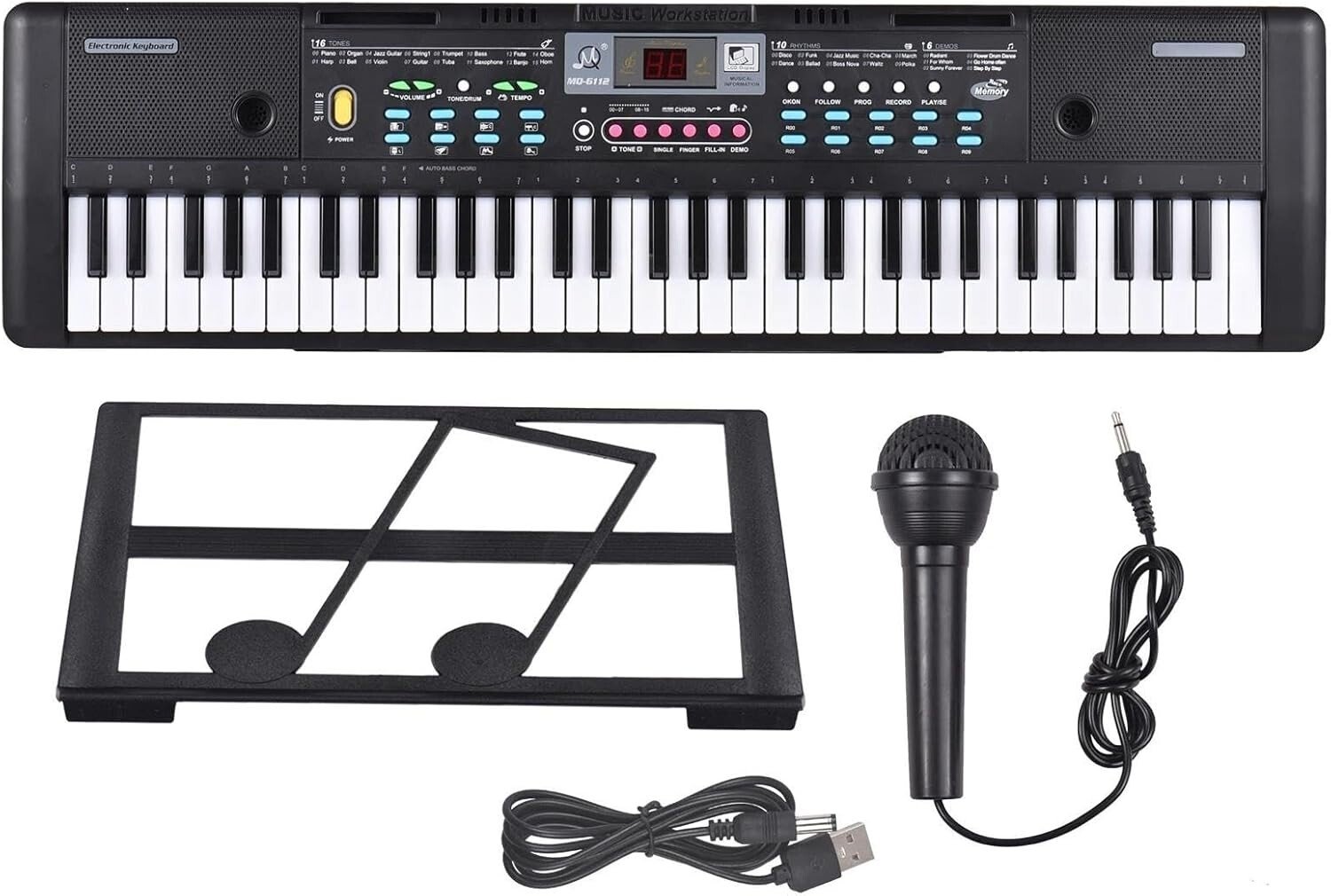 Piano Électrique｜61 touches｜Avec Microphone｜Musique Numérique｜Keyboard