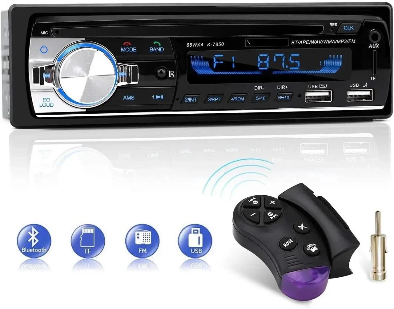 Autoradio Bluetooth USB SD FM/AM 1DIN + Télécommande + Livraison Gratuite FR