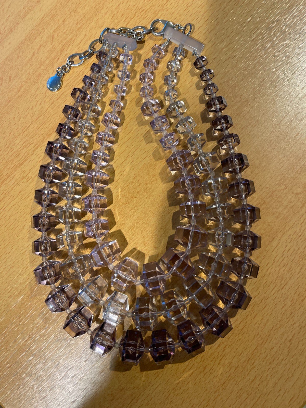 Collier｜Emporio ArmanI｜3 rangs de perles transparentes violettes