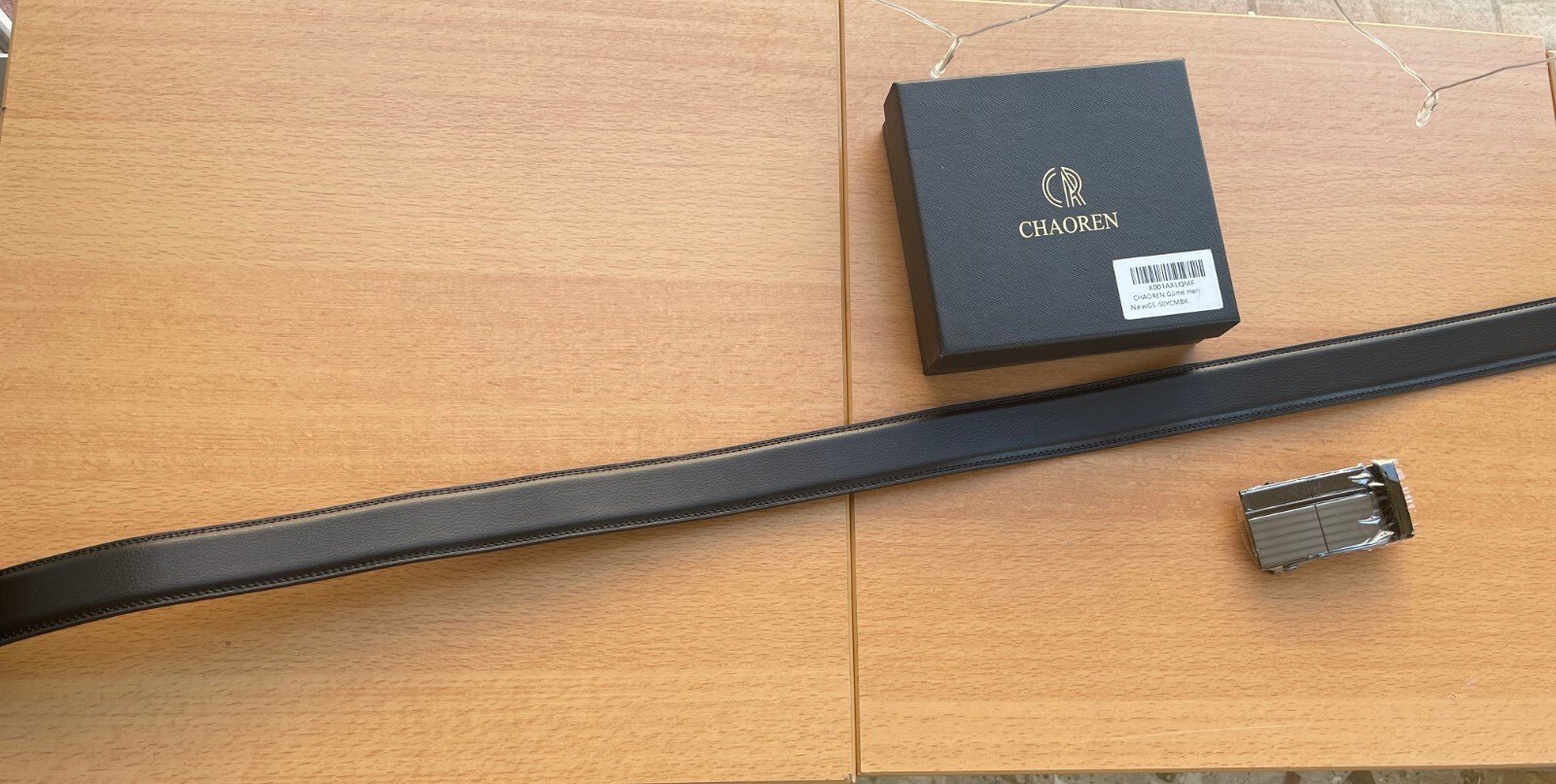 Ceinture Homme│CHAOREN│Boucle à cliquet automatique│Cuir ajustable│Noir