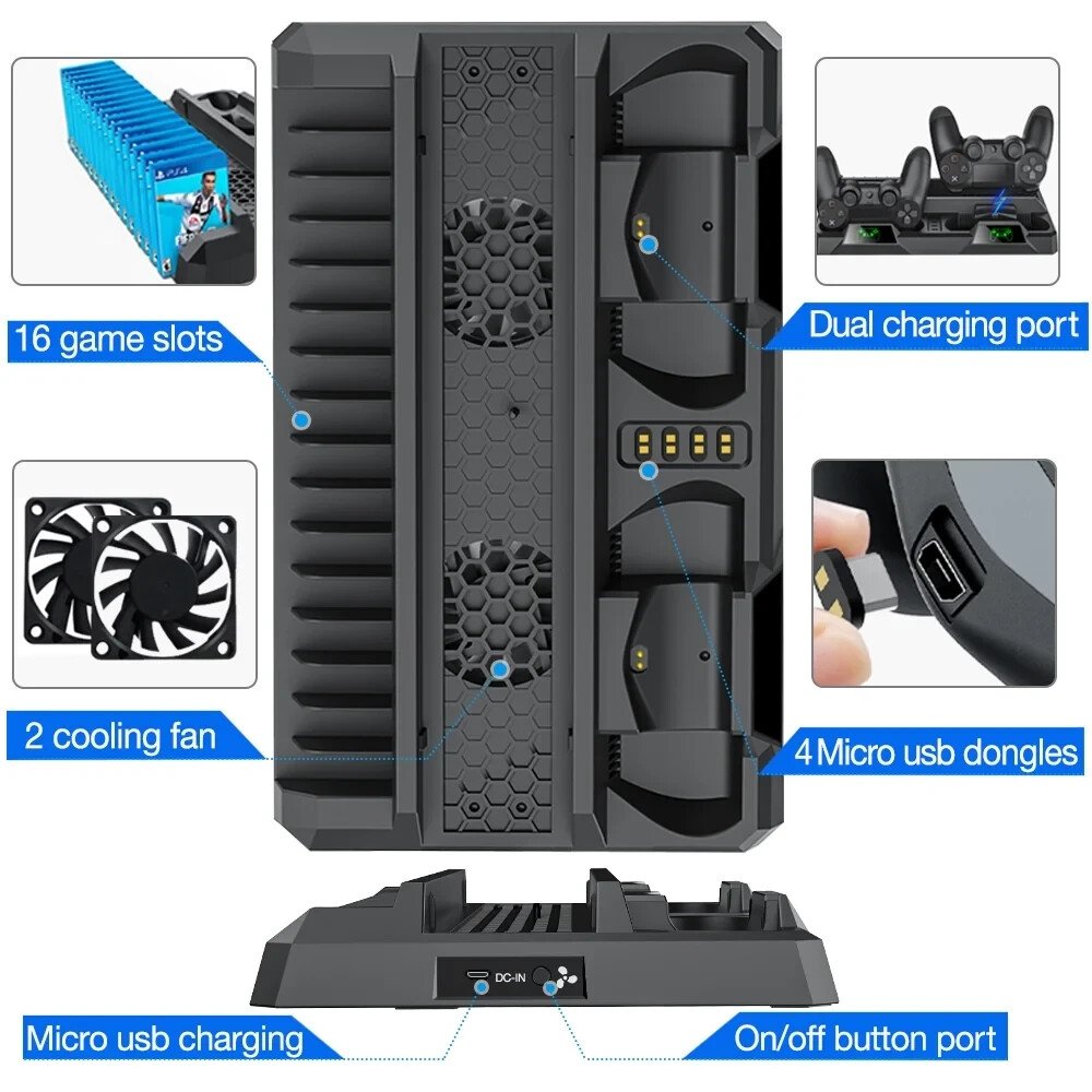 Support de refroidissement│Station de charge│Manettes Playstation 4│Série P4