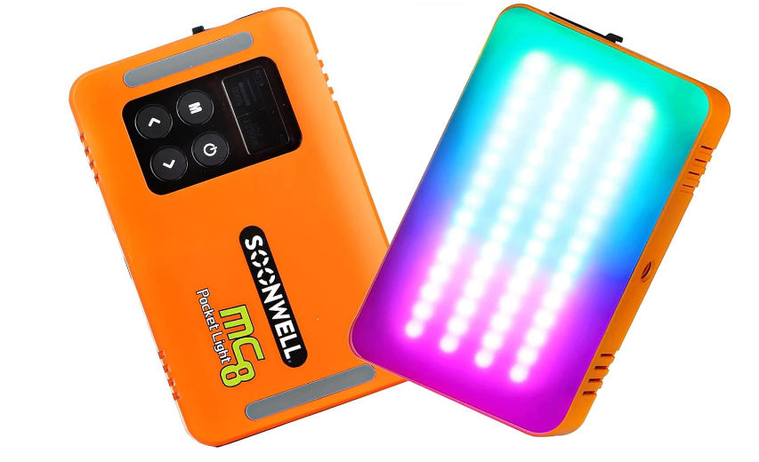Lampe vidéo portable│ SOONWELL │MC8 Pixel Pocket RGB│Magnétique │effets sonores