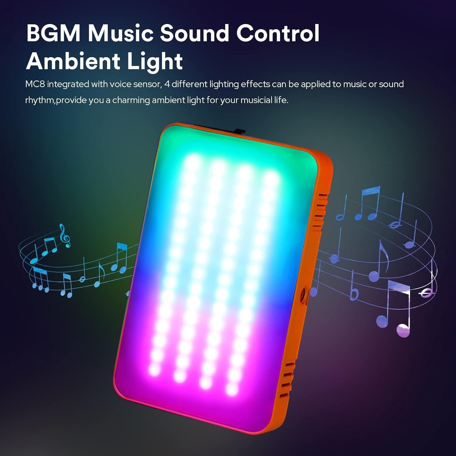 Lampe vidéo portable│ SOONWELL │MC8 Pixel Pocket RGB│Magnétique │effets sonores