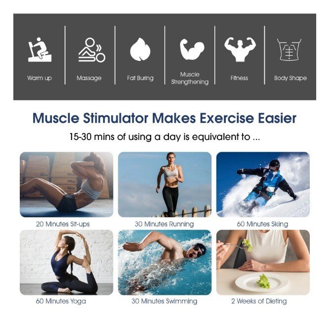 Stimulateur musculaire EMS│Polyvalent│Ceinture électrostimulation│Bras│Jambes