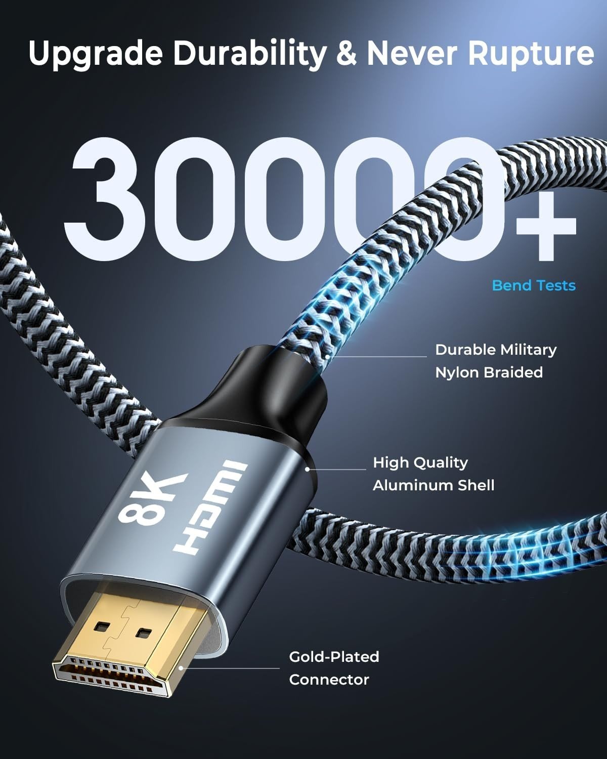 YURNERO│ Câble HDMI 8K│ Ultra Haute Vitesse 60Hz│