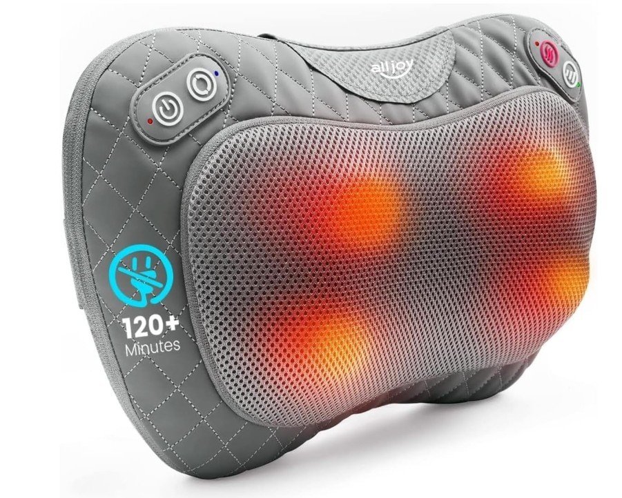 Coussin de massage sans fil, masseur chauffant, massage shiatsu, oreiller Alljoy