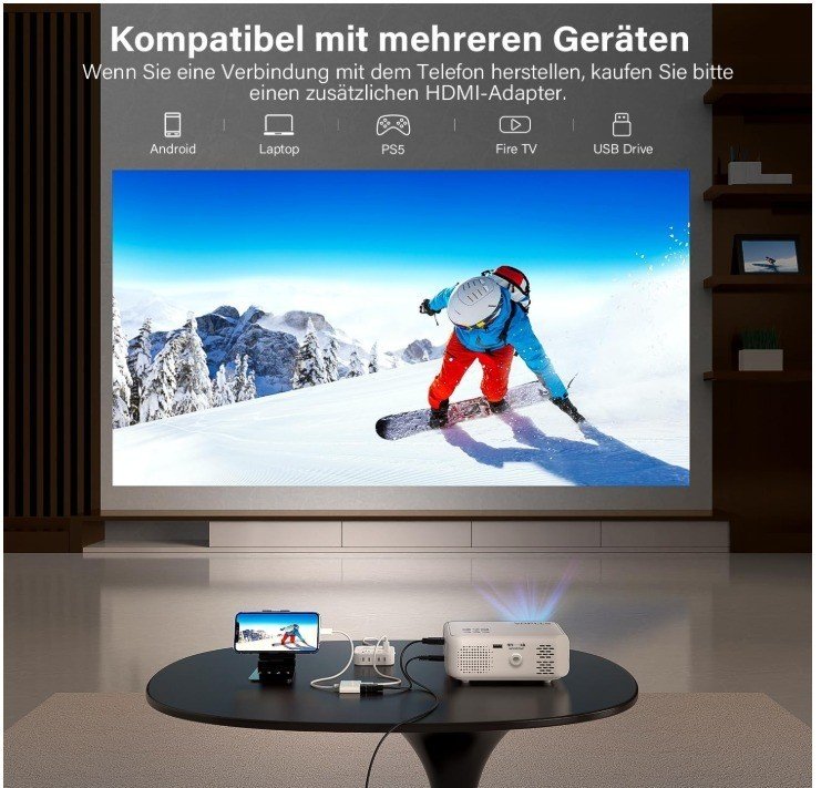 Projecteur Home cinéma │Voplls │N3 │Full Hd 1080 P │téléphone portable tablette